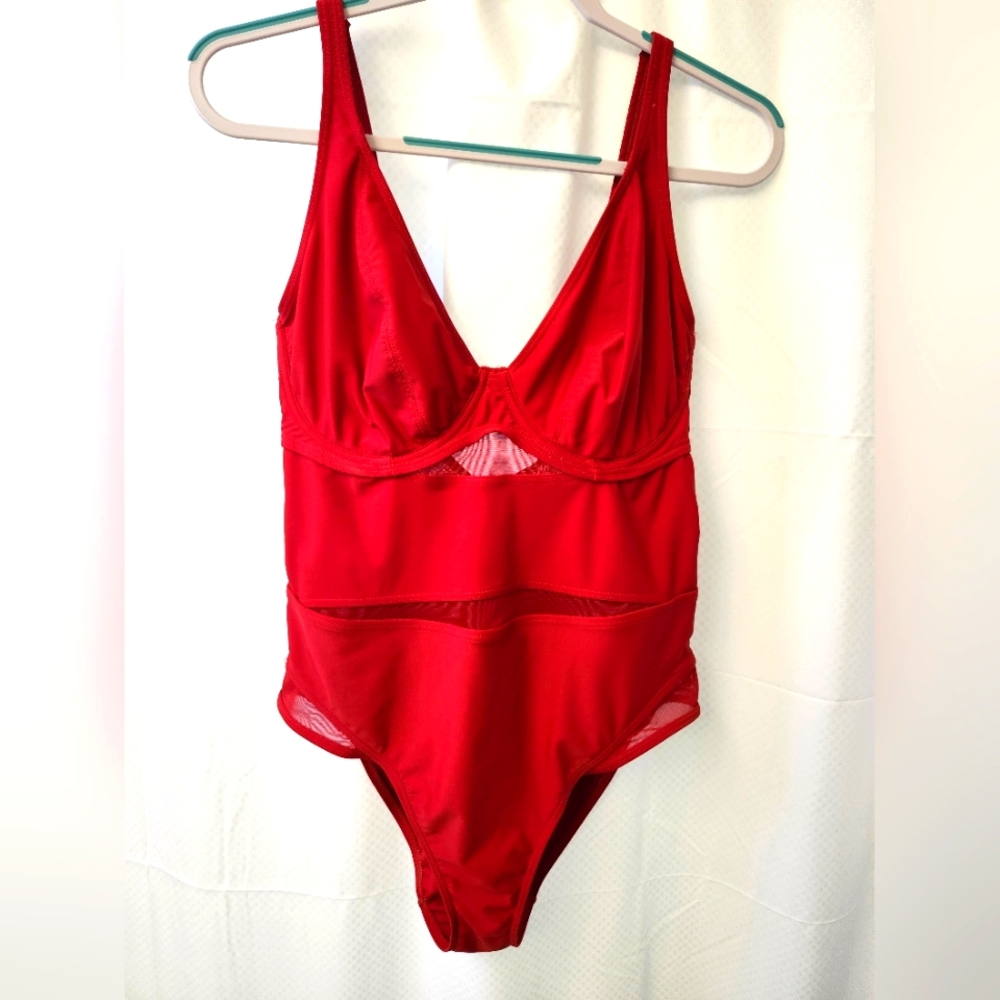 Curvy Kate Red Bathing Suit 34 G/ large